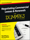 Negotiating Commercial Leases & Renewals For Dummies eBook Negotiating Commercial Leases & Renewals For Dummies eBook